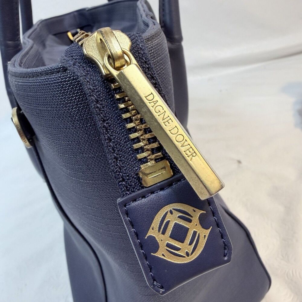 Dagne Dover Signature Navy Tote READ DAMAGE - Picture 14 of 16